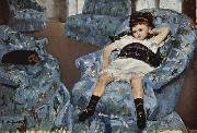 Mary Cassatt Little Girl in a Blue Armchair oil painting